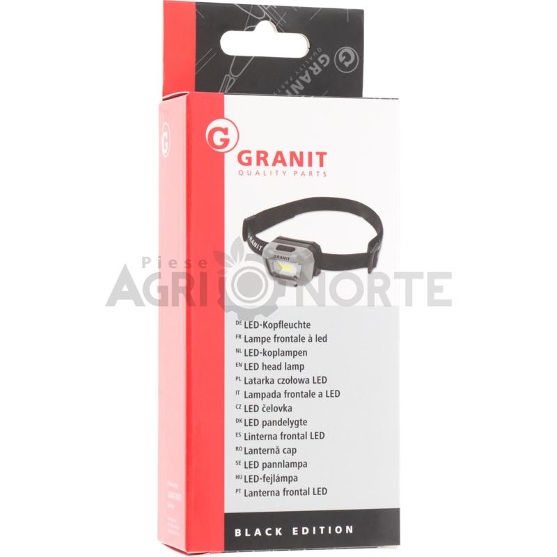 Casca de lucru, LED si acumulator, BE 15 – GRANIT BLACK EDITION