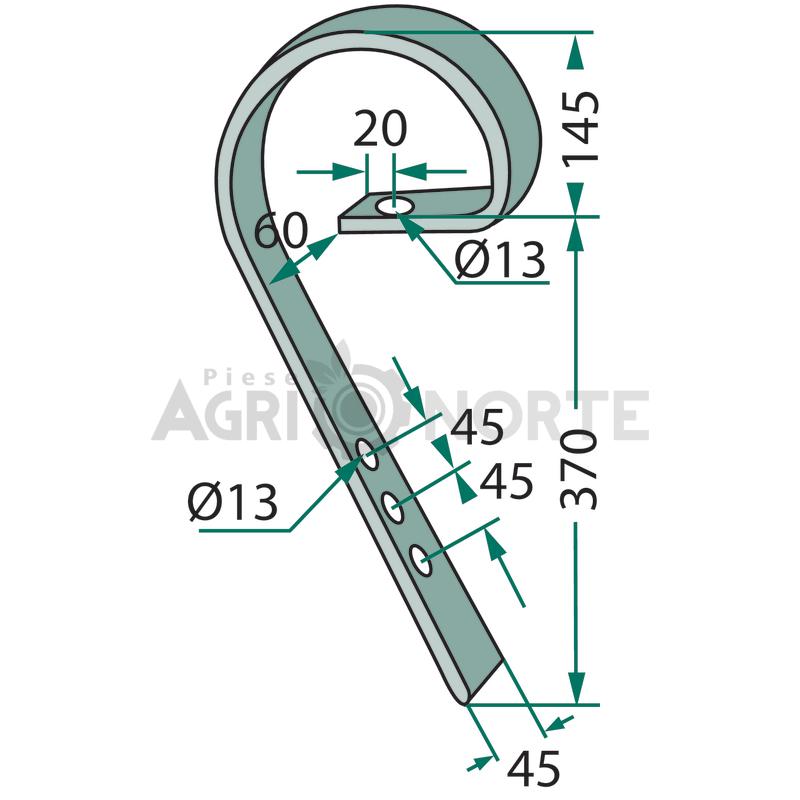 Dinte cultivator tractare - GRANIT - imagine 2