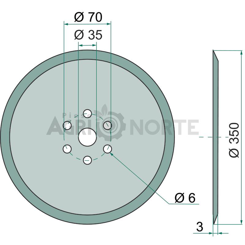 Disc hexagonal fara lagar - GRANIT - imagine 2