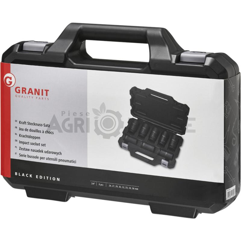 Set capete chei tubulare de impact, 3/4” – GRANIT BLACK EDITION