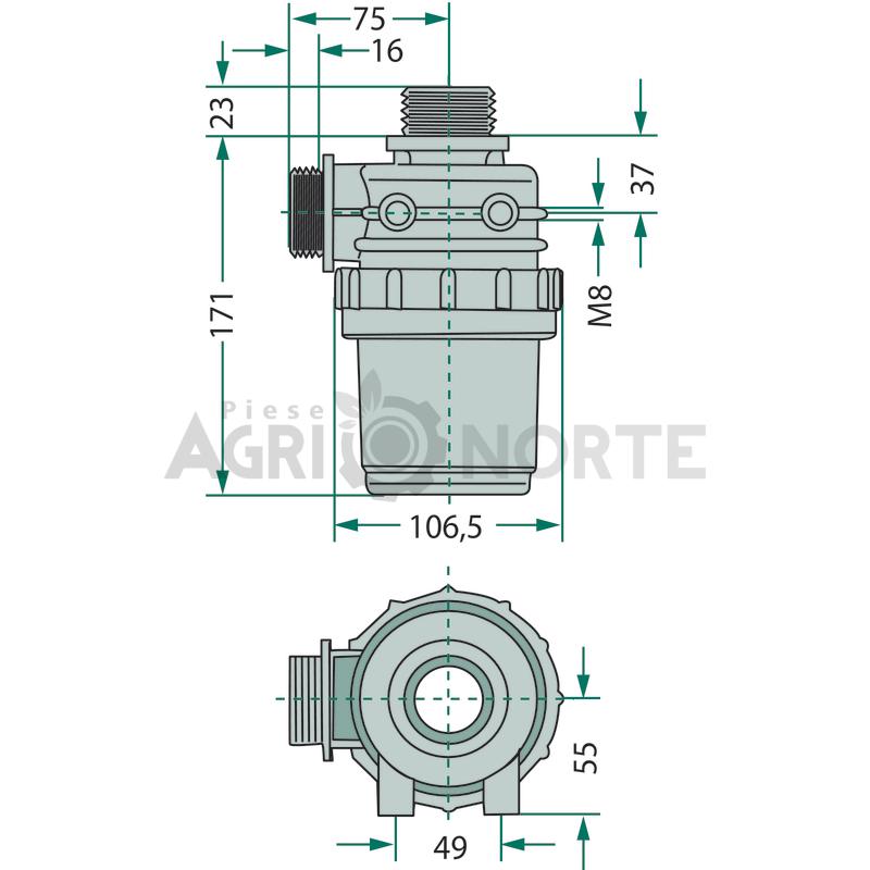 FILTRU DE ASPIRATIE AG 1 1/4''' SERIA 31 - GRANIT - imagine 2