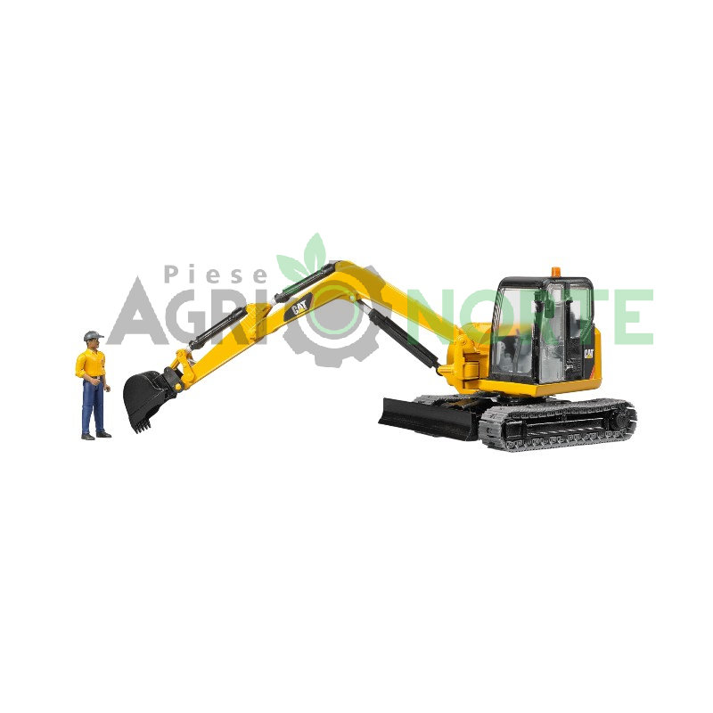 Bruder Excavator cu muncitor, jucarie Caterpillar
