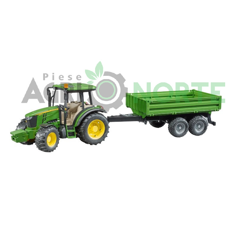 Bruder John Deere 5115M cu remorcă basculantă