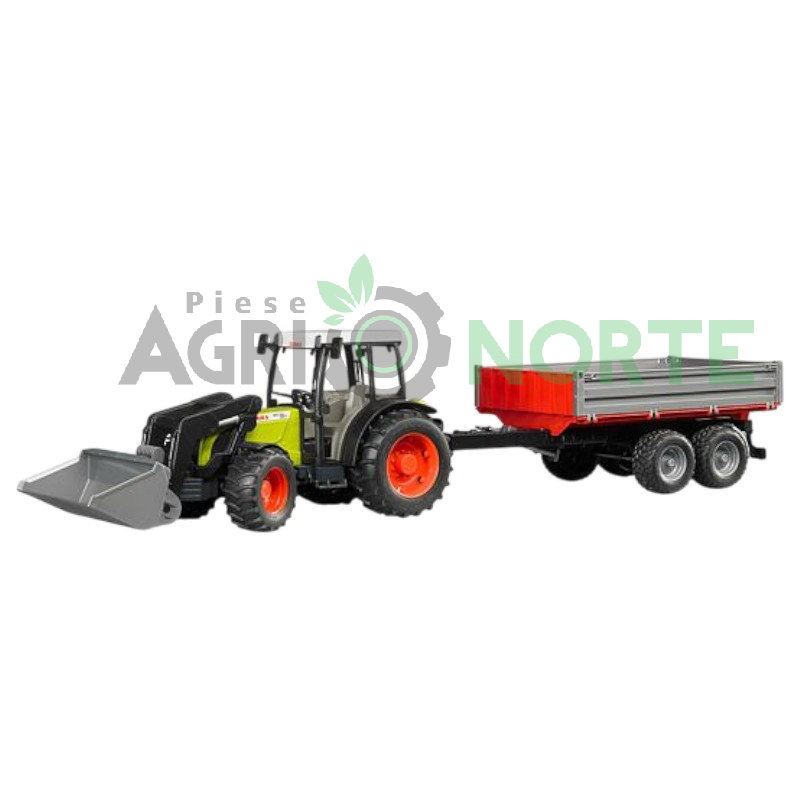 Bruder Claas Nectis 267 F Tractor cu incarcator frontal si remorca