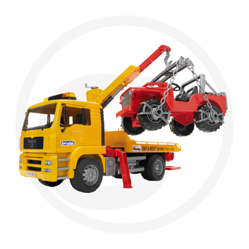 Bruder Camion tractare si masina de teren MAN TGA - imagine 4