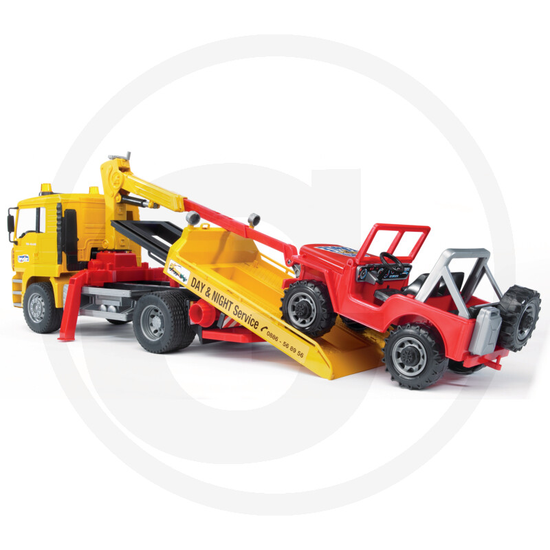 Bruder Camion tractare si masina de teren MAN TGA - imagine 3